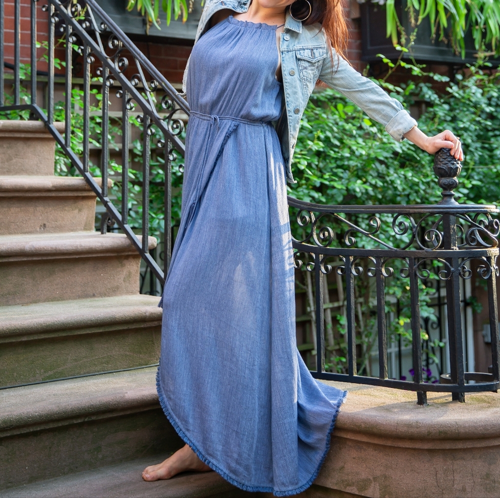 Gently Used Honey Belle Blue Highlow Dress Size S